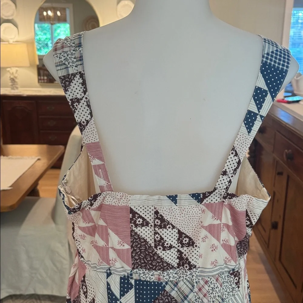 ABERCROMBIE & FITCH NWT Women Sleeveless Quilted Geometric Midi Dress LRG-Tall